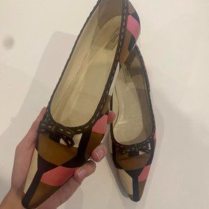 PRADA Vintage Women's Flats Ballet Shoes Pink and Brown Size 35